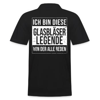 Glaserei Geburtstag geboren Legende Glasbläser - Männer Poloshirt - Schwarz - Hinten - Kai (181cm)