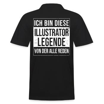 Designer Geburtstag geboren Legende Illustrator - Männer Poloshirt - Schwarz - Hinten - Kai (181cm)