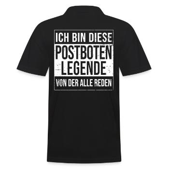 Postboten Geburtstag geboren Legende Postbote - Männer Poloshirt - Schwarz - Hinten - Kai (181cm)