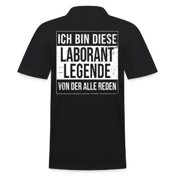 Chemiker Geburtstag geboren Legende Laborant - Männer Poloshirt - Schwarz - Hinten - Kai (181cm)