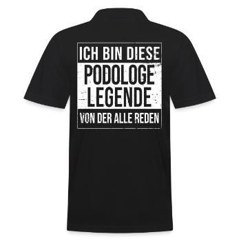 Fußpflege Geburtstag geboren Legende Podologe - Männer Poloshirt - Schwarz - Hinten - Kai (181cm)