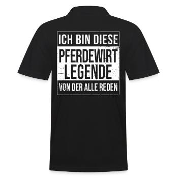 Pferde Geburtstag geboren Legende Pferdewirt - Männer Poloshirt - Schwarz - Hinten - Kai (181cm)