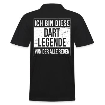 Dart-Spieler-Gamer Geburtstag geboren Legende - Männer Poloshirt - Schwarz - Hinten - Kai (181cm)