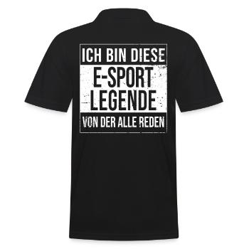 E-Sportler Gamer Geburtstag geboren Legende - Männer Poloshirt - Schwarz - Hinten - Kai (181cm)