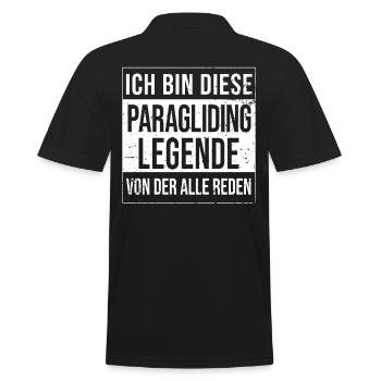 Paragleiter-Gleitschirm Geburtstag Legende - Männer Poloshirt - Schwarz - Hinten - Kai (181cm)