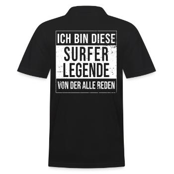 Windsurfen Geburtstag geboren Legende - Männer Poloshirt - Schwarz - Hinten - Kai (181cm)