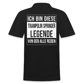 Trampolin-Springer Geburtstag geboren Legende - Männer Poloshirt - Schwarz - Hinten - Kai (181cm)