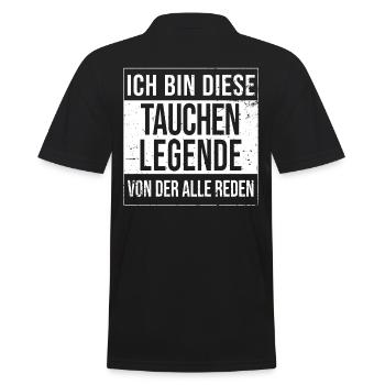 Taucher-Sportler Geburtstag geboren Legende - Männer Poloshirt - Schwarz - Hinten - Kai (181cm)