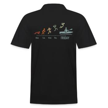 KAYAKS CANOE RAFTING BOAT Vintage Kayaking - Men's Polo Shirt - black - Back - Kai (181cm)