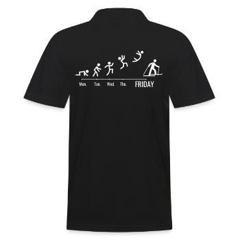 Skiing Skiing Skiing Weekend Skis - Men's Polo Shirt - black - Back - Kai (181cm)