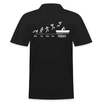 Kanu Kajak Wochenend BOOT Kanufahrer Kanufahren - Männer Poloshirt - Schwarz - Hinten - Kai (181cm)