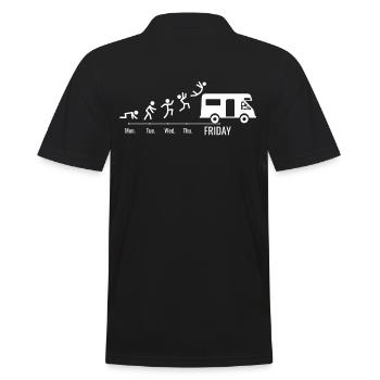 Motorhome Driver Camping Car Weekend - Men's Polo Shirt - black - Back - Kai (181cm)