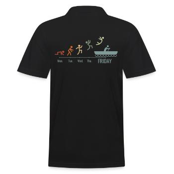 Kanu Kajak Wochenend BOOT Kanufahrer Kanufahren - Männer Poloshirt - Schwarz - Hinten - Kai (181cm)