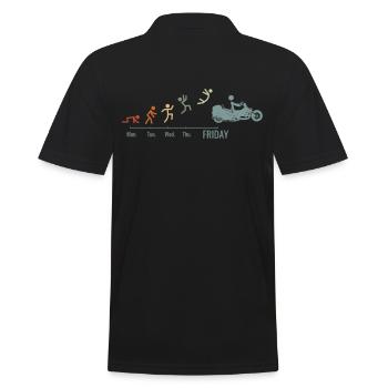 Trike Trike Rider Motor Trike Vintage Trike Bike - Men's Polo Shirt - black - Back - Kai (181cm)