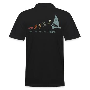 Sand Sailing Windracer Vintage Landsegler - Men's Polo Shirt - black - Back - Kai (181cm)