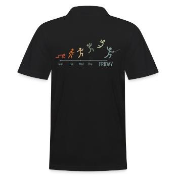 Fechter Fencing-Sports Game Vintage Wochenende - Männer Poloshirt - Schwarz - Hinten - Kai (181cm)