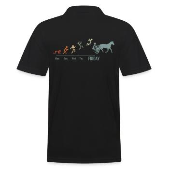 Trotting Cheval Trotting Sport Chevaux Vintage - Polo Homme - noir - Dos - Kai (181cm)