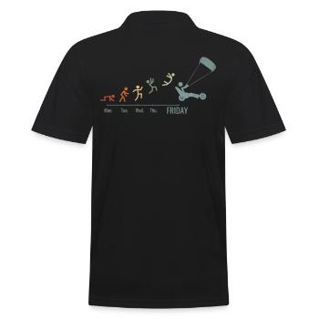 Sand Sailing Windracer Vintage Landsegler - Men's Polo Shirt - black - Back - Kai (181cm)