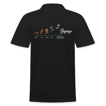 Billard Spiel Billardtisch Vintage Snooker Pool - Männer Poloshirt - Schwarz - Hinten - Kai (181cm)