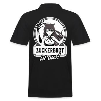 Anime Manga Mädchen mit Pferde-Peitsche, - Männer Poloshirt - Schwarz - Hinten - Kai (181cm)