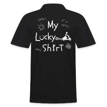 Scooter Rider Moped Moped Scooter Driver Funny - Men's Polo Shirt - black - Back - Kai (181cm)