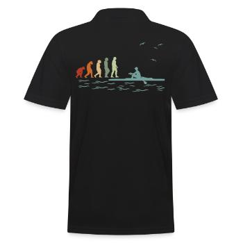 Kanuten Kanus-Rudern Kanu-Ruderer Vintage - Männer Poloshirt - Schwarz - Hinten - Kai (181cm)
