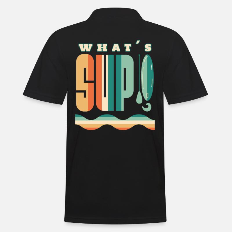 Qu’est-ce que le SUP paddle Stand Up Paddle Vintage - Polo Homme - noir