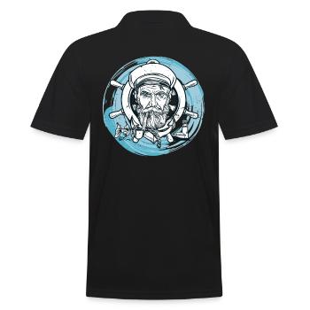 Sailboat Sailing Ship Sailing Yacht Vintage - Men's Polo Shirt - black - Back - Kai (181cm)