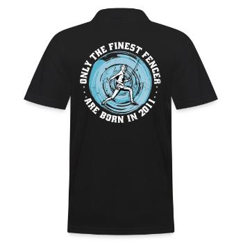 Fencer born 2011 Birthday fencing athlete - Men's Polo Shirt - black - Back - Kai (181cm)