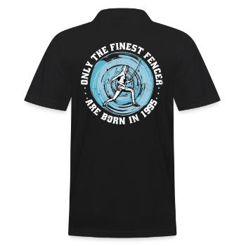 Fencer born 1995 Birthday fencing athlete - Men's Polo Shirt - black - Back - Kai (181cm)