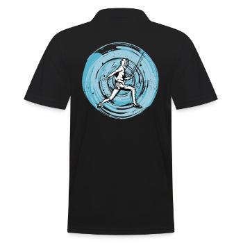 Fechter Fencing-Sports Game Fechter Fechten - Männer Poloshirt - Schwarz - Hinten - Kai (181cm)