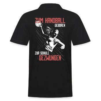 Handballspieler Handball Frauen Handballer Mädchen - Männer Poloshirt - Schwarz - Hinten - Kai (181cm)
