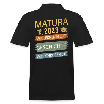 Matura 2023 Abitur bestanden Geschichte Vintage - Männer Poloshirt - Schwarz - Hinten - Kai (181cm)