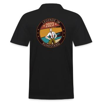 Rentner Renteneintritt Pensioner Legende Rente - Männer Poloshirt - Schwarz - Hinten - Kai (181cm)