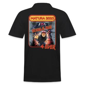 Matura 2023 Abitur bestanden Schule aus comic 2023 - Männer Poloshirt - Schwarz - Hinten - Kai (181cm)