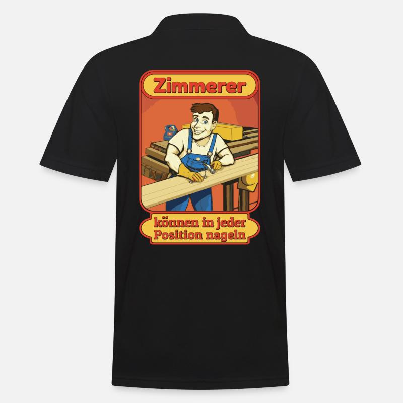 Tischler-Schreiner Handwerker Zimmermanns comic - Männer Poloshirt - Schwarz