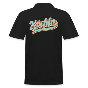 Koch Vintage Hobby Köchin - Männer Poloshirt - Schwarz - Hinten - Kai (181cm)