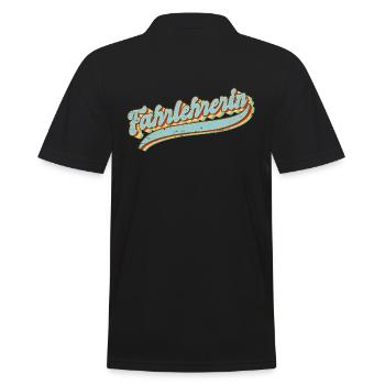 Fahrschule Vintage Fahrlehrerin - Männer Poloshirt - Schwarz - Hinten - Kai (181cm)