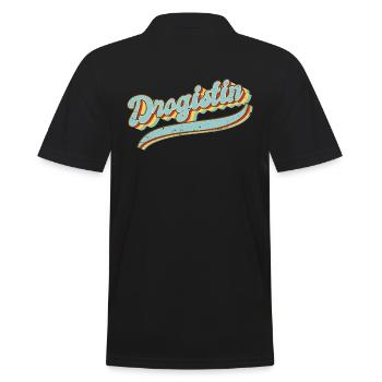 Apotheker Vintage Drogistin - Männer Poloshirt - Schwarz - Hinten - Kai (181cm)