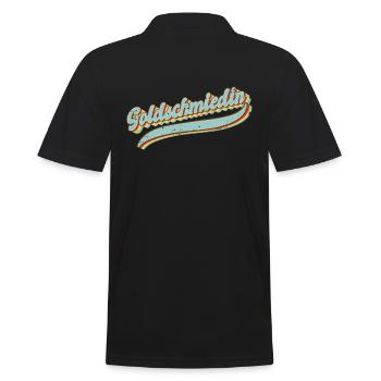 Juwelier Vintage Goldschmiedin - Männer Poloshirt - Schwarz - Hinten - Kai (181cm)