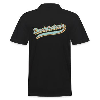 Dachdecker Vintage Handwerker Dachdeckerin - Männer Poloshirt - Schwarz - Hinten - Kai (181cm)