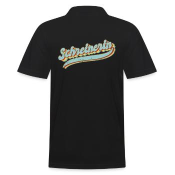 Schreiner Vintage Schreinerin - Männer Poloshirt - Schwarz - Hinten - Kai (181cm)