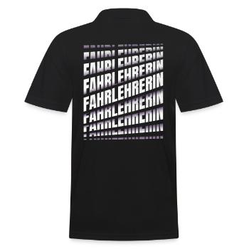 Fahrschule Spruch Fahrlehrerin - Männer Poloshirt - Schwarz - Hinten - Kai (181cm)