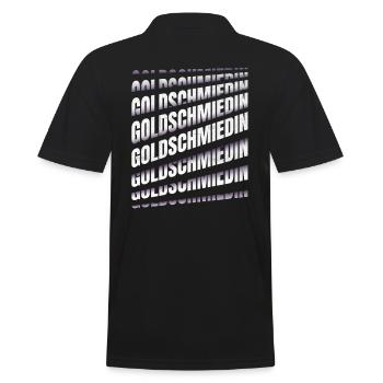 Juwelier Spruch Goldschmiedin - Männer Poloshirt - Schwarz - Hinten - Kai (181cm)