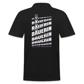 Bauern Spruch Landwirtin Bäuerin - Männer Poloshirt - Schwarz - Hinten - Kai (181cm)