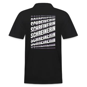 Schreiner Spruch Schreinerin - Männer Poloshirt - Schwarz - Hinten - Kai (181cm)