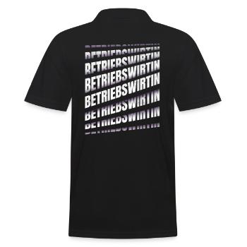 BWL Spruch Betriebswirtin - Männer Poloshirt - Schwarz - Hinten - Kai (181cm)