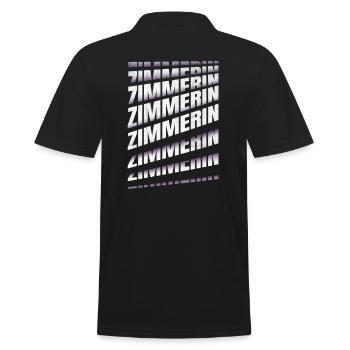 Zimmerer Spruch Zimmerin - Männer Poloshirt - Schwarz - Hinten - Kai (181cm)