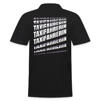 Taxi-Fahrer Spruch Taxifahrerin - Männer Poloshirt - Schwarz - Hinten - Kai (181cm)