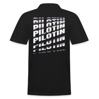 Flugzeug Spruch Pilotin - Männer Poloshirt - Schwarz - Hinten - Kai (181cm)